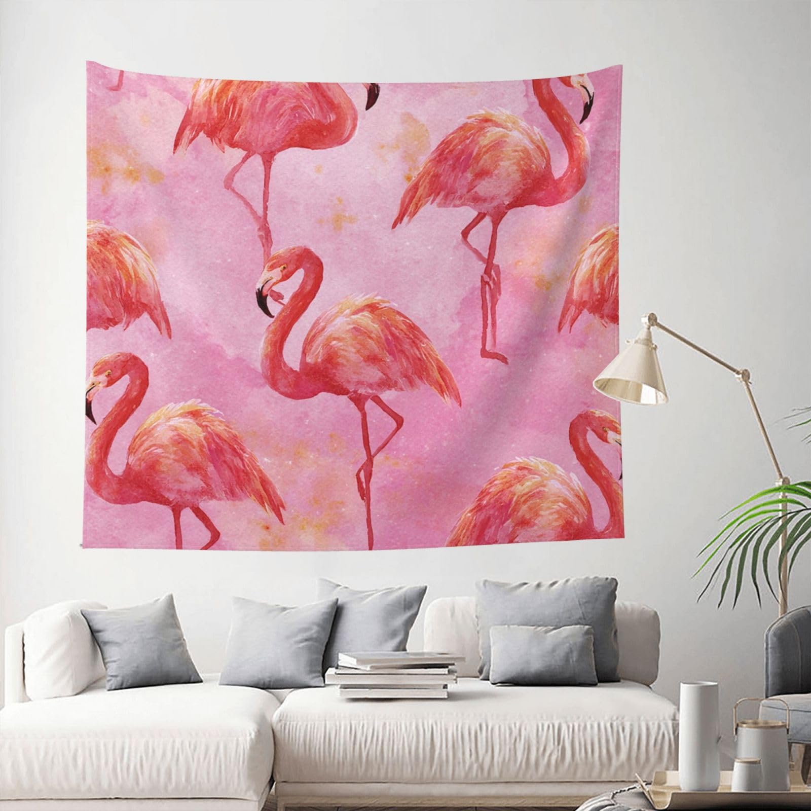 MXDLKSWPOH Tapestry 152x130 cm Art Wall Hanging for Living Room Modern Soft Aesthetic Tapestries Poster flamingo watercolor Tapestry Home Decoration Large Wall Tapestries for Bedroom Dorm Decor