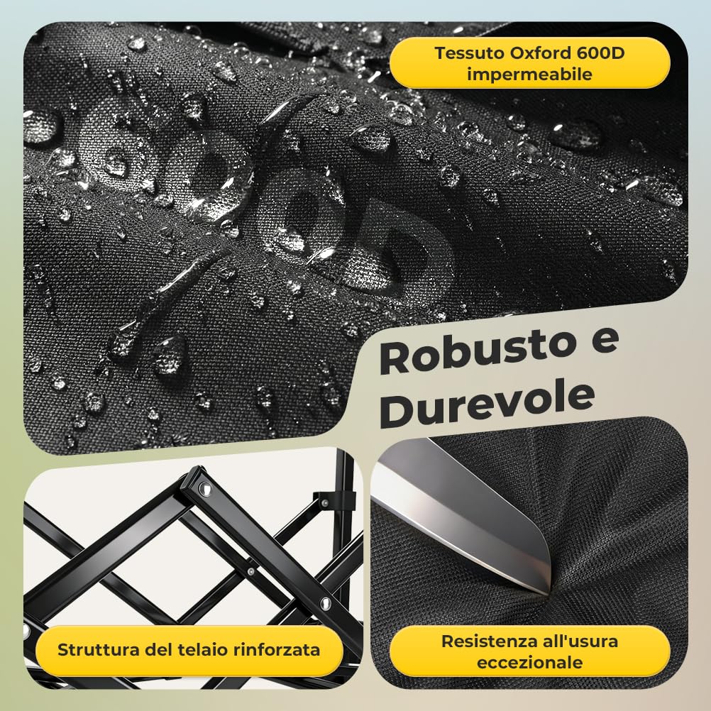 Carrello da Campeggio Pieghevole 120L – Portatile per Trekking ed Escursionismo con Maniglia Regolabile, Portata 100kg per Trasporto Attrezzatura Outdoor