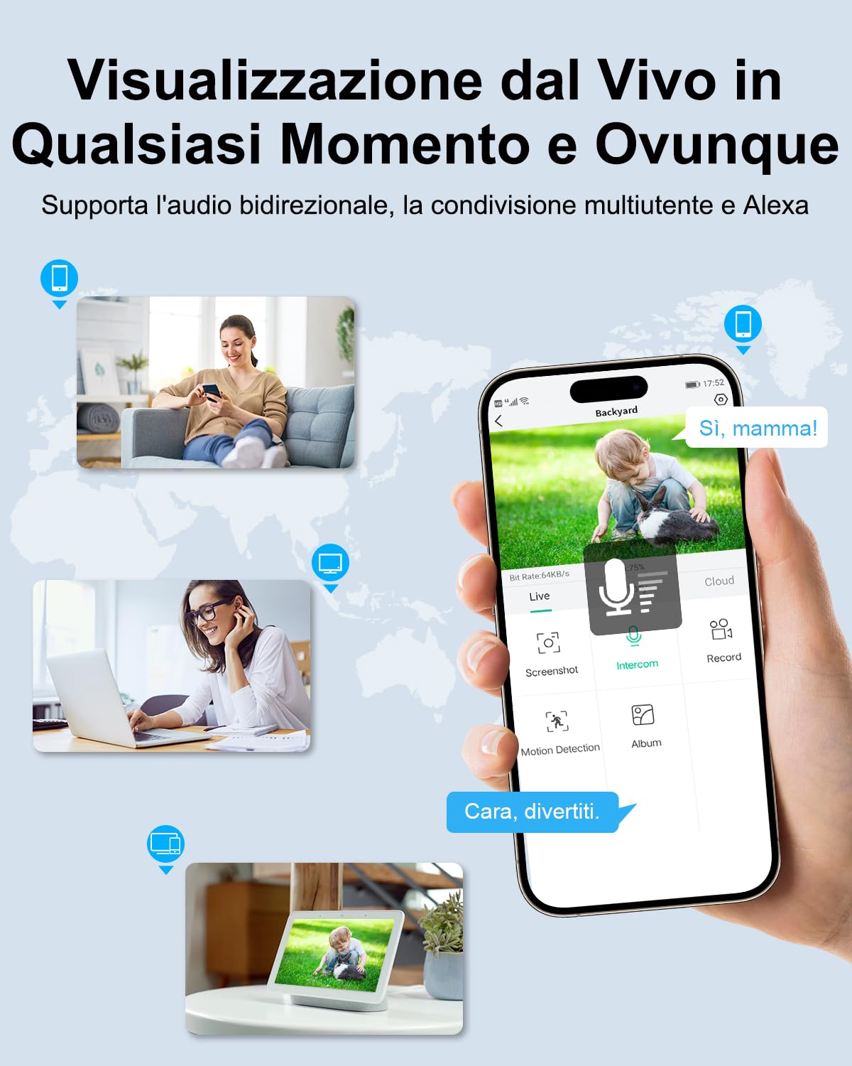 ANRAN Telecamera Wi-Fi Esterno Batteria Senza Fili Con Solare Pannello | 3MP Videocamera Sorveglianza con Visione Notturna a Colori, Rilevamento del movimento, Audio Bidirezionale, Alexa Supporta,C3