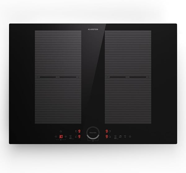 Klarstein induction hob, glass ceramic 7000W induction hob with 4 plates, built-in induction Palte with touch display and timer with overheating protection - 1