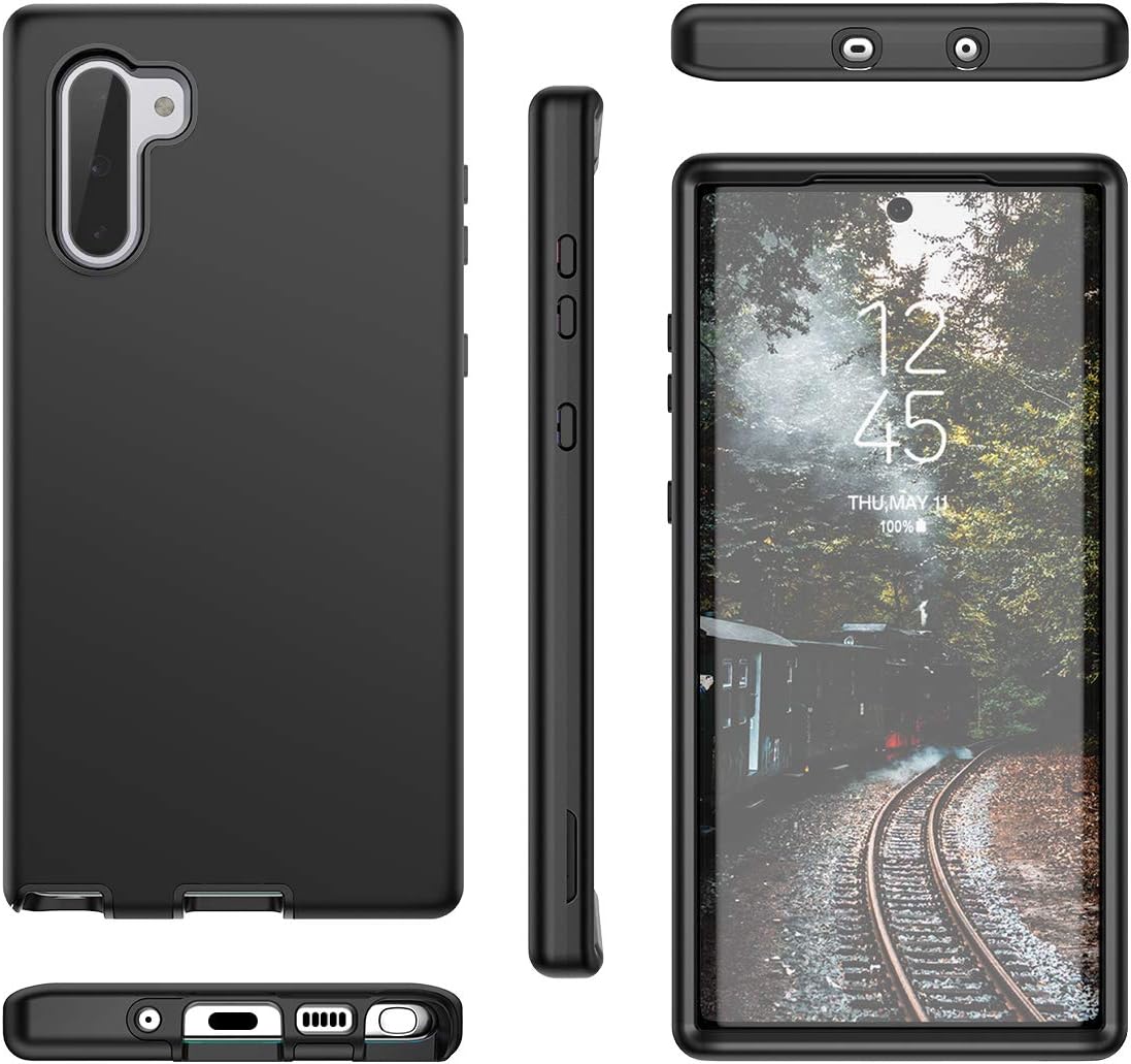 WeLoveCase Galaxy Note 10 Case, Note 10 Cover 3 in 1 Hybrid Heavy Duty Protection Full Body Shockproof TPU Bumper Hard PC Outer Shell Protective Case for Samsung Galaxy Note 10 Black