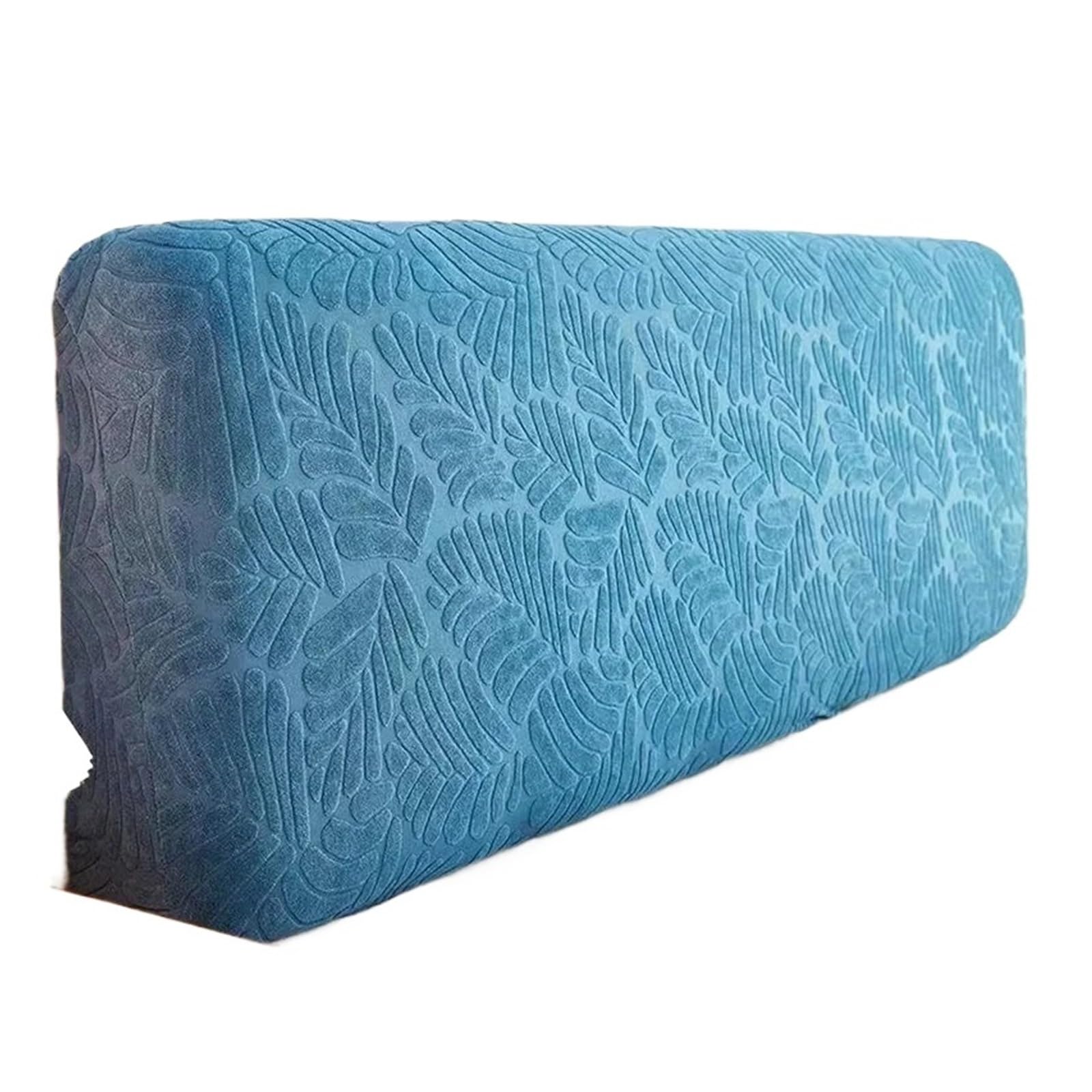 LUYSGBXR Headboard Covers Jacquard Leaves Bed Head Covers Thicken Elastic Headboard Cover Bedhead Back Protection For Home Hotel Room(A blue,120cm)
