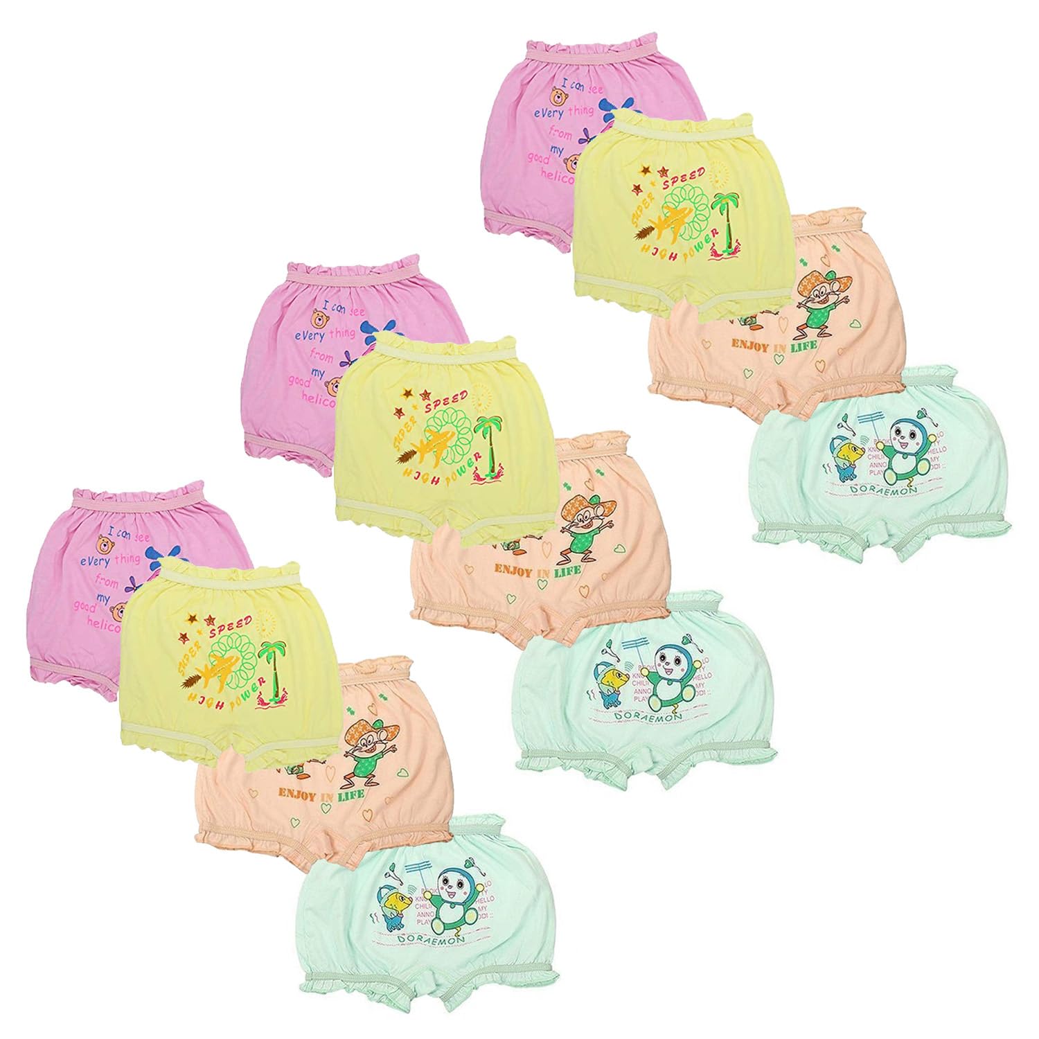 IGNOTO Baby & Toddler Cotton Blend Bloomers – Soft Ruffled Diaper Covers for Girls, Breathable Infant Shorts for Newborns to 15 Years-image-2