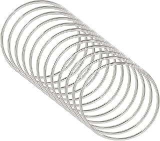 Waziaqoc 12 Pack 3 Inch Silver Metal Dream Catcher Rings Hoops for Macrame DIY Crafts & Dreamcatcher Supplies