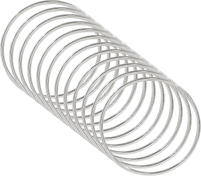 Waziaqoc 12 Pcs Dream Catcher Rings, 3 Inch Metal Craft Rings Hoops, Silver Macrame Hoops Rings for DIY Crafts, Macrame & Dream Catcher Supplies