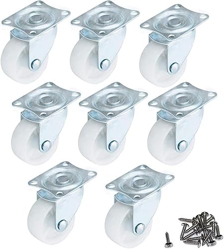 HOWDIA Ruedas giratorias de 1 pulgada con base de goma y rodamiento de bolas, ruedas giratorias de 360° para muebles, mesas, gabinetes, diseño que
