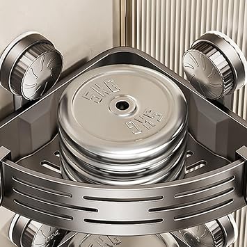 Suction Cup Shower Caddy, Adjustable Layer Corner Shelf with Hooks, Rustproof ABS Shower Organizer, No Drill Bathroom Storage for Soap, Shampoo, and Toiletries