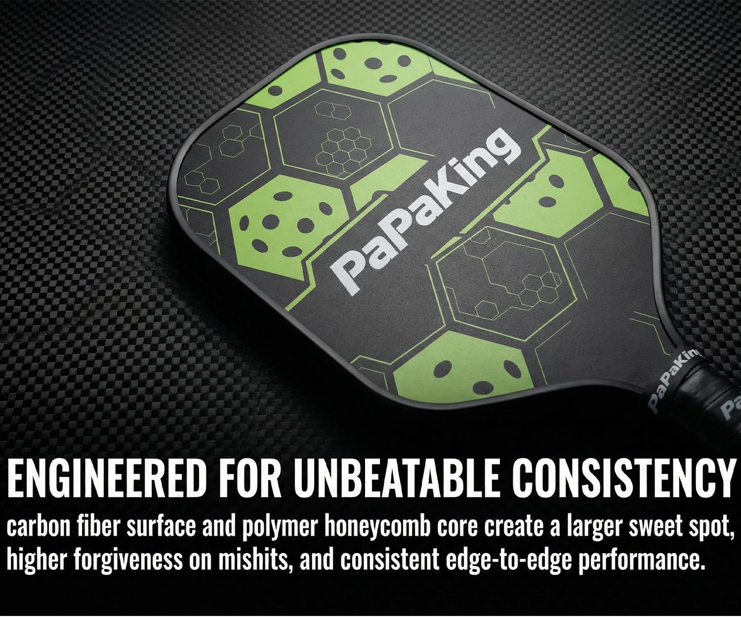 Pickleball Paddles, Lightweight Carbon Fiber Pickleball Paddle with 2 Balls, Pickle Ball Racket for Ultimate Spin and Consistency, Enhanced Shock Absorption for High Spin