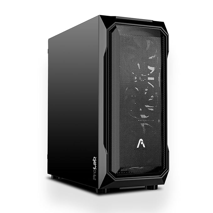 ProLab Design AI628 Workstation Computer Case | Mid Tower Cabinet | 4x120mm Black Fans | E-ATX, ATX, Micro-ATX, Mini-ITX | Full Front Mesh | 360mm AIO on Top & Front | Type-C