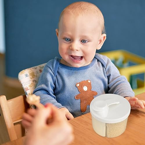 Miniatura 7 de Accmor Dispensador de fórmula para bebés sobre la marcha, contenedor giratorio de fórmula de cuatro compartimentos antiderrames para viajes,