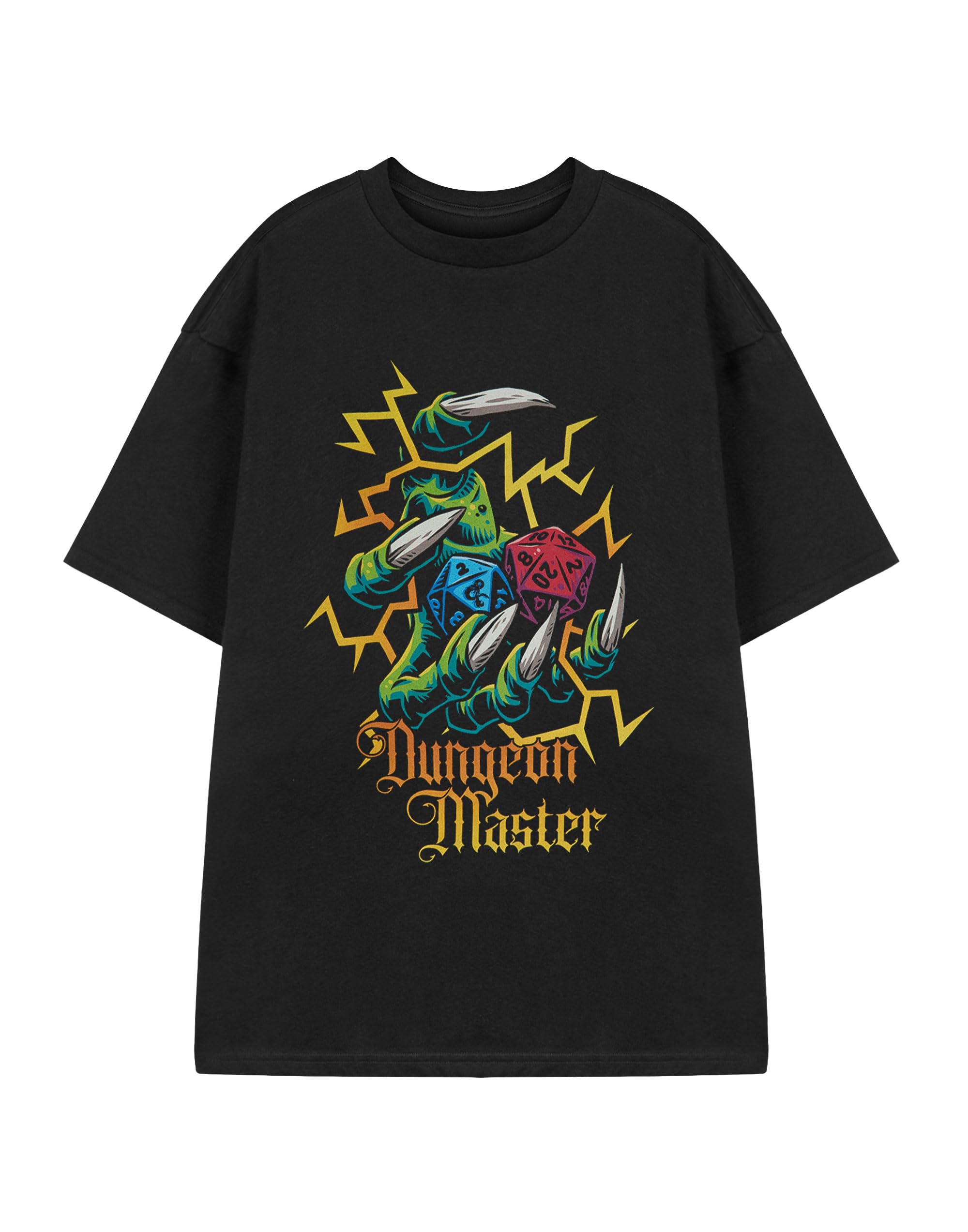 Vanilla Underground Men's Black - Dice Dungeons & Dragons Black Dice Graphic Tee | Short-Sleeved T-Shirt For Gamers | D&D Role-Playing Apparel | Fantasy Game Merchandise For