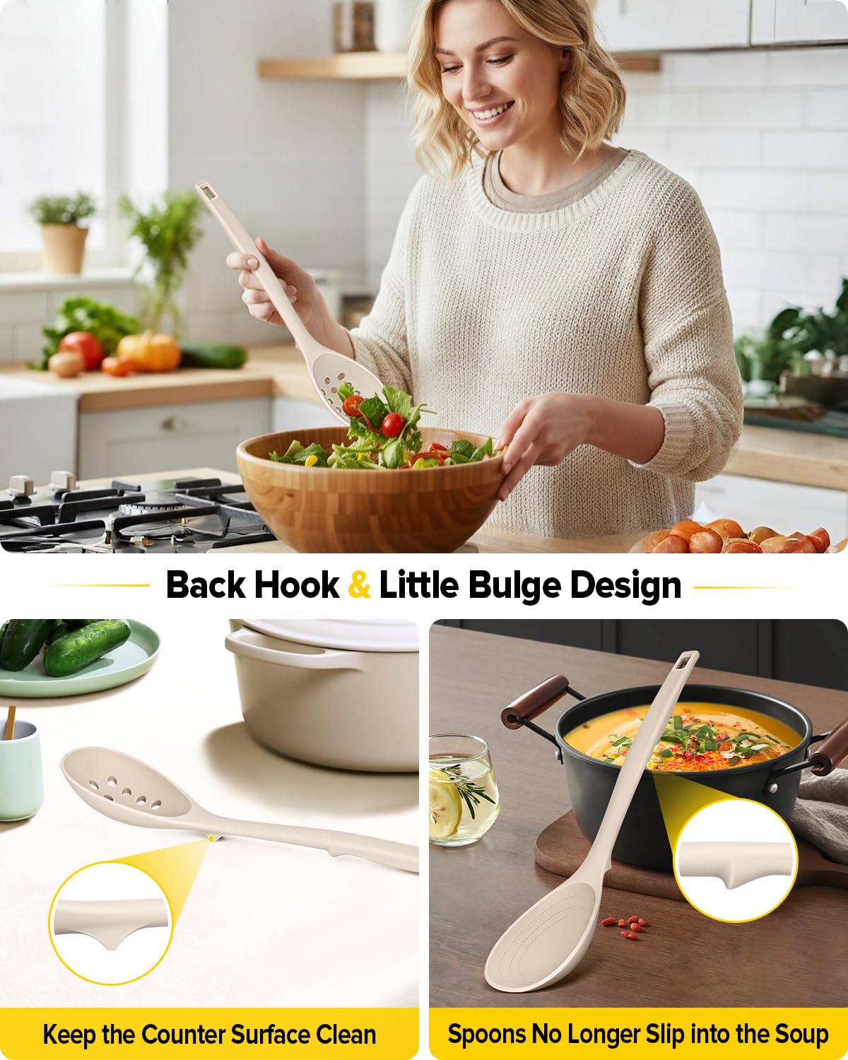 BundlePro Silicone Spoons - Nonstick & Easy Clean -4