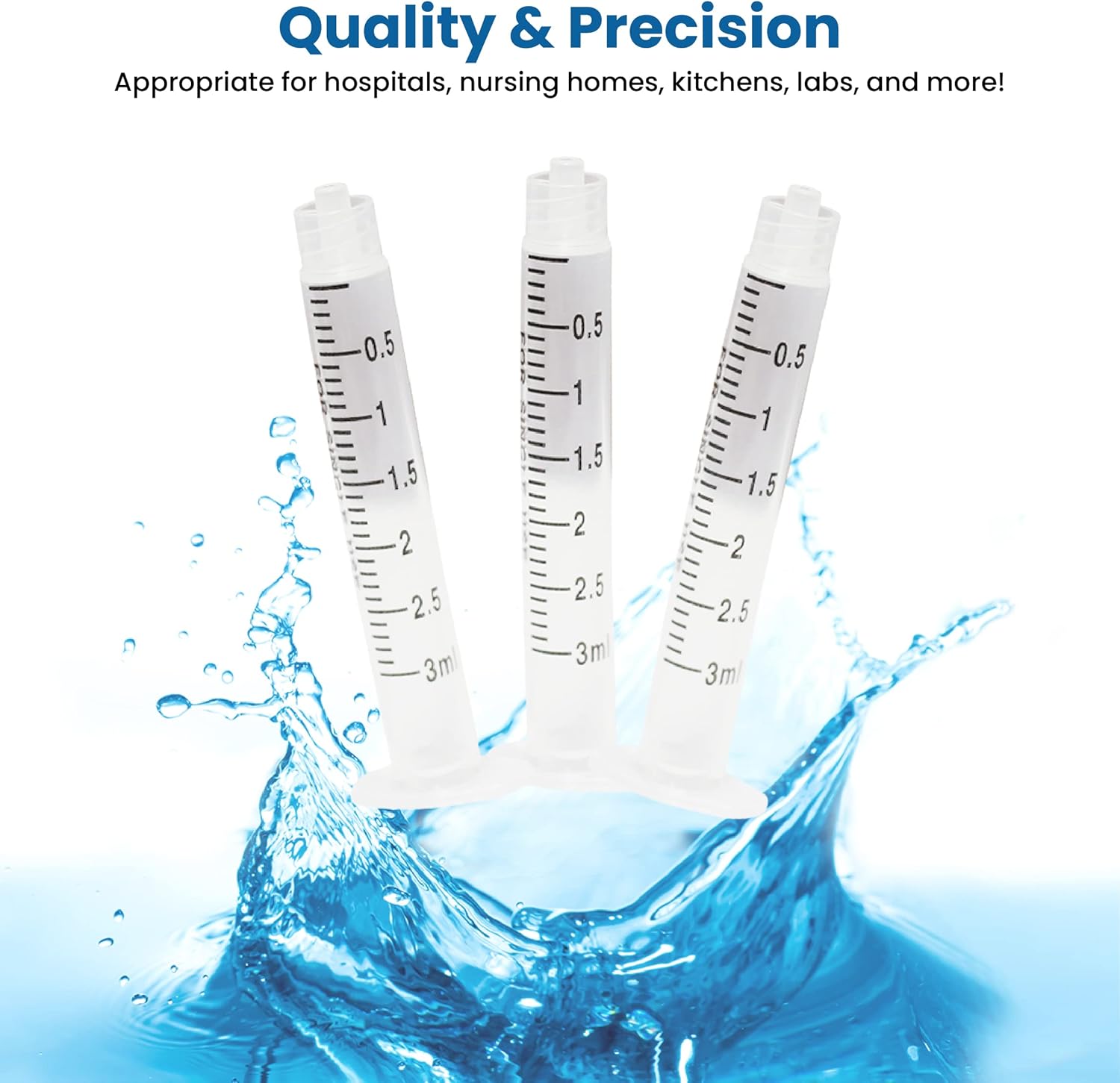 3ml Syringe with Luer Lock Tip, Disposable, Individually Sealed, TKMD, Box of 100, (No Needles Included) : Industrial & Scientific