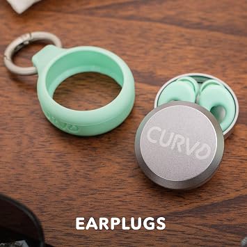 CURVD Premium Carrying Case - Durable Travel Keychain Container, Waterproof Holder for Earplugs, Pills, Coins Compatible with Loop, Eargasm & Vibes, Mini Purse Pill Box Container (Light Blue)
