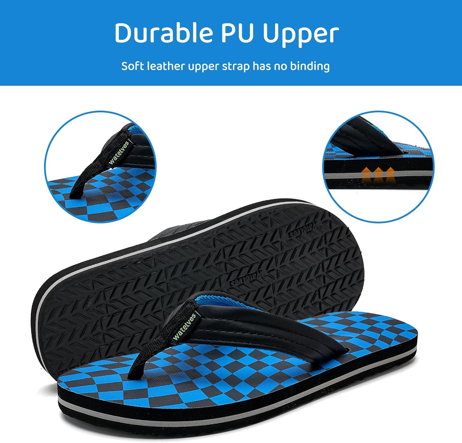 WateLves Kids Flip Flops Boys Girls Sandals Youth Big Kid Summer Slip on Thong Slide Sandals for Beach Pool Shower Little/Big Kid - Image 4