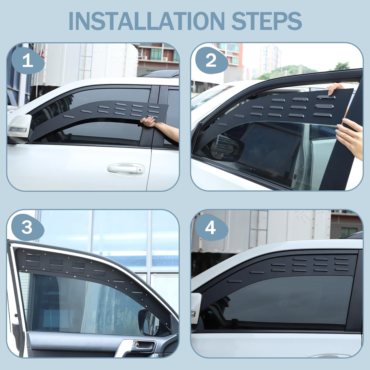 Car Front Window Air Vent Blinds Compatible with Compatible with Toyota Land Cruiser Prado FJ150 150 Le-xus GX 2010-2023,Car Privacy Window Louvers Sun Shade Cover Wind Vent Air Deflector Accessories