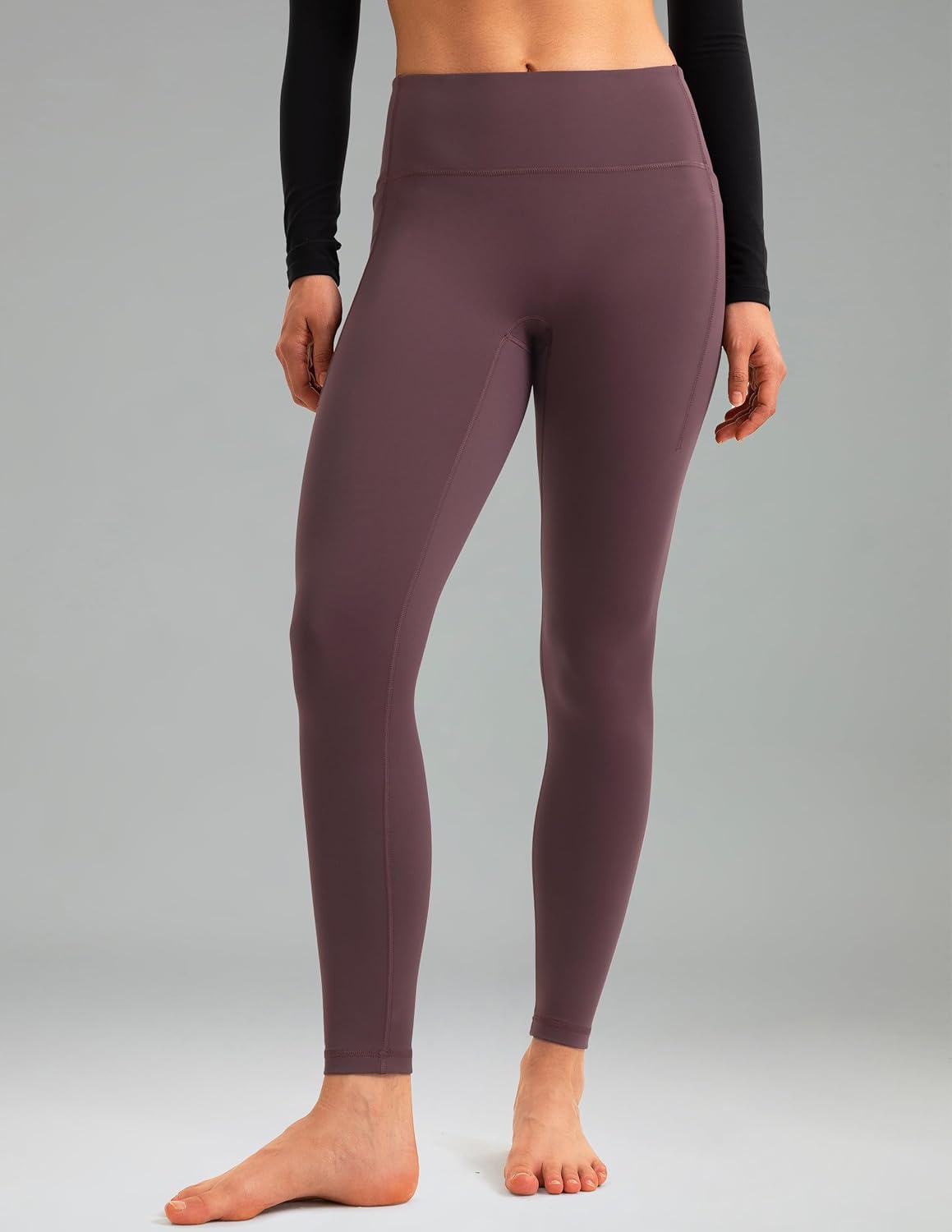 Colorfulkoala Women's Fleece Lined Leggings 26.5" with Pockets Thermal Casual Workout No Front Seam Yoga Pants Winter Warm - Image 4