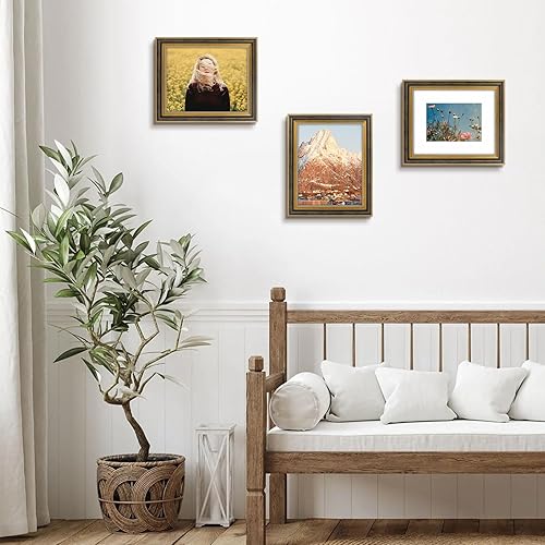 Miniatura 3 de Space Art Deco, Marco de fotos de 8 x 10 pulgadas para fotos de 5 x 7 con paspartú o imagen de 8 x 10 pulgadas sin paspartú, vidrio real para