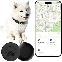 Dog Trackers Smart Pet Tracker for Collar Dog Trackers Pet Location Tracker with Holder No Monthly Fee Compatible with Apple Find My (iOS Only Not for Android) Anti-Lost Device for Pets Bag Straps