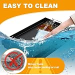Gratte universelle plate pour le gaz/charbon/Grill électrique, 25" x 16.5" Non-stick FlatTop Cuisinière en carbone pour Weber, Nexgrill, Charbroil, Plaque de cuisson Grill Chef avec Gants en silicone