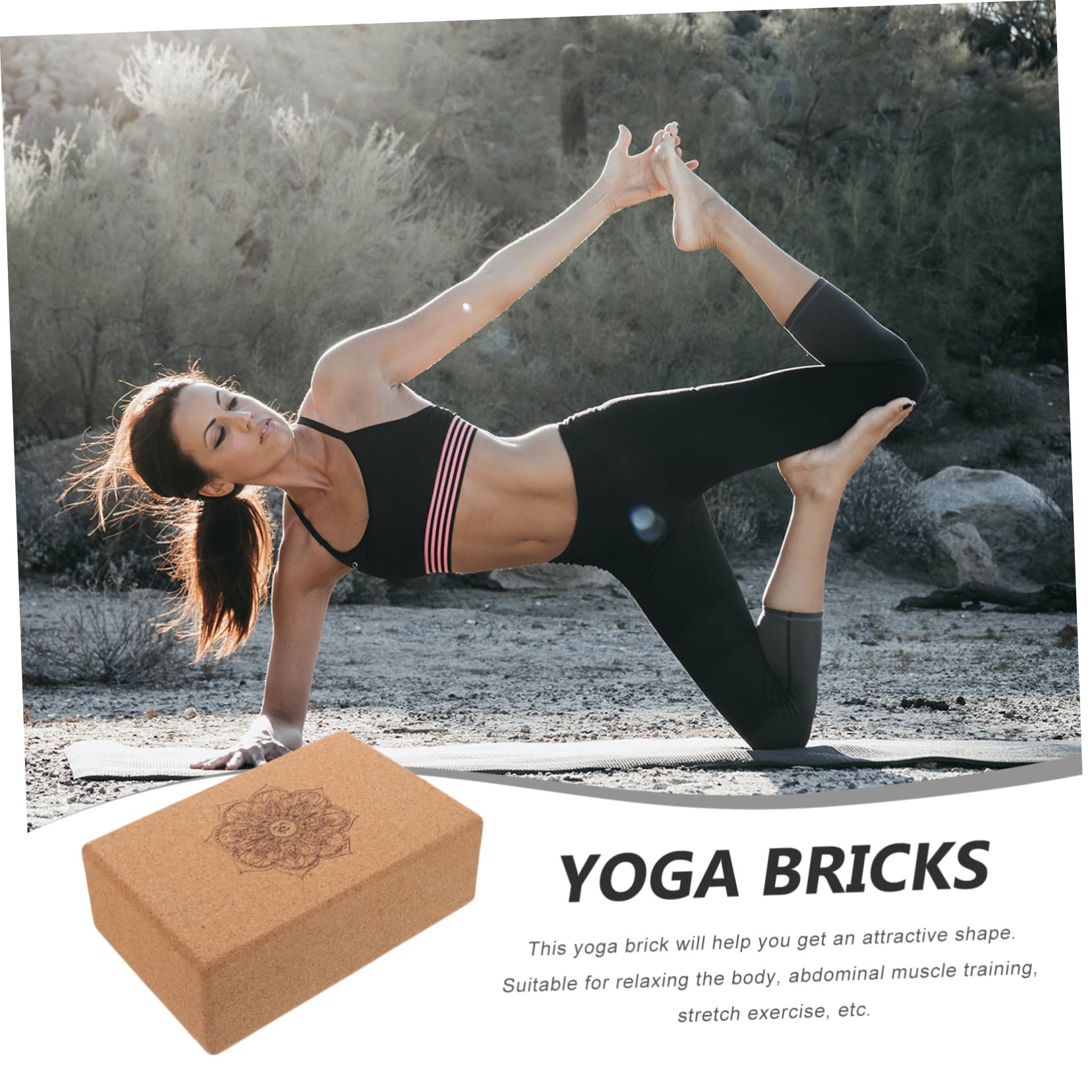Bloque de Yoga de Corcho Triangular de Alta Densidad | Bloques de Yoga, Mandala, para Entrenamiento Físico y Relajación Corporal