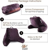 Vista 71 de Nestl Reading Pillow with Portable Laptop Lap Desk - Shredded Memory Foam Back Support Pillow for Sitting Up in Bed and Couch Rest Pillows with Navy