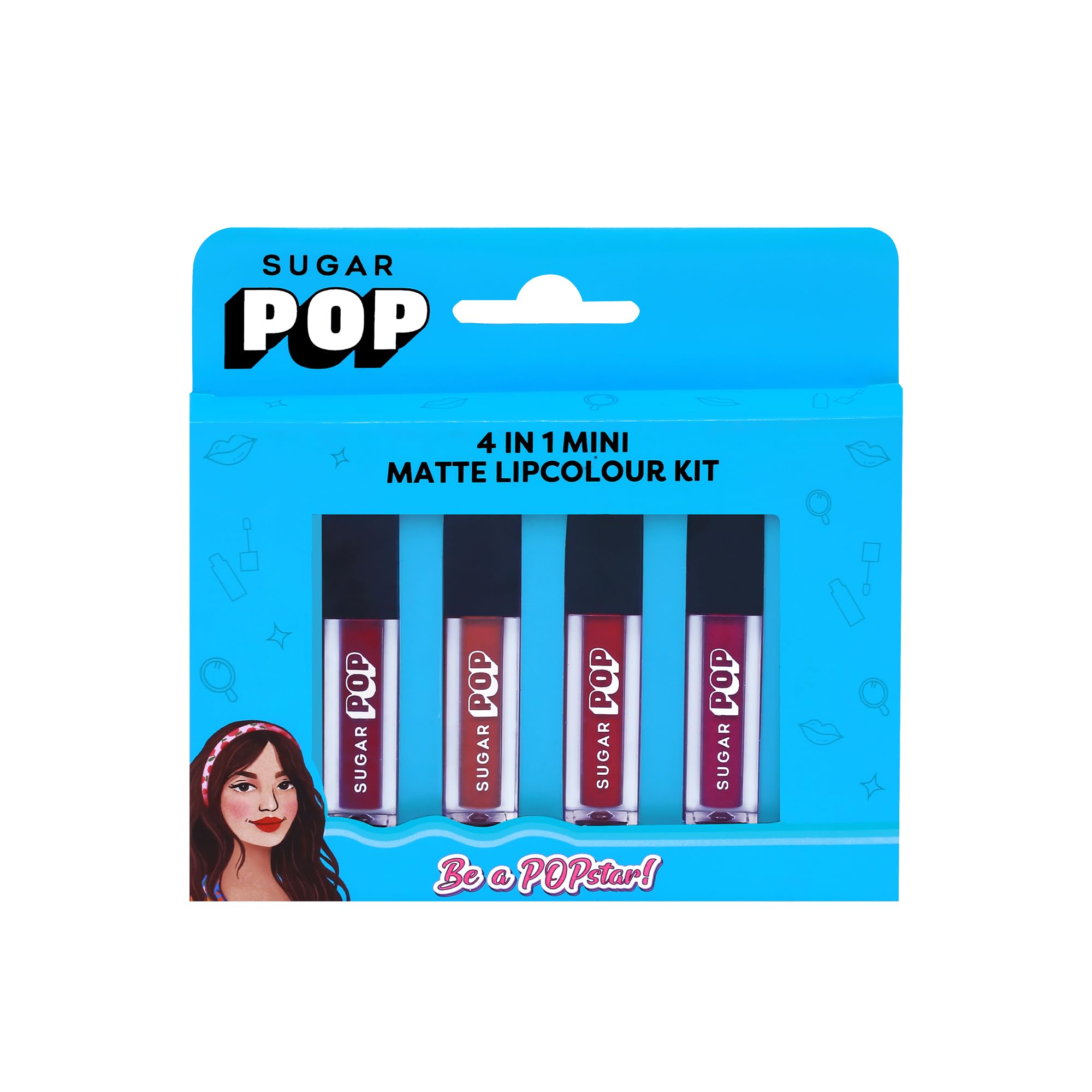 SUGAR POP 4 in 1 Mini Matte Lipcolour Kit | Vitamin E | Smudgeproof | Long-lasting Wear | 4 N x 1.1 ml - 01 Cult Classics-picture-16