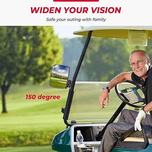 Miniatura 8 de KEMIMOTO Espejos laterales para carrito de golf con luces direccionales LED, espejos retrovisores universales compatibles con Club Car, EZGO, ICON,