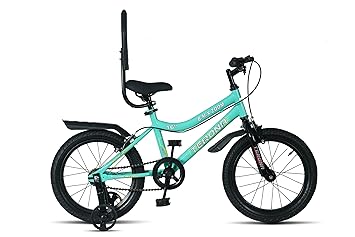 The Faster BMX Zoom Kids Cycle 16T with Training Wheels (SEMI-Assembled) for Boys and Girls Ideal for Age Group 4.5-6 Years,Frame: 10 Inches (SEA Green)