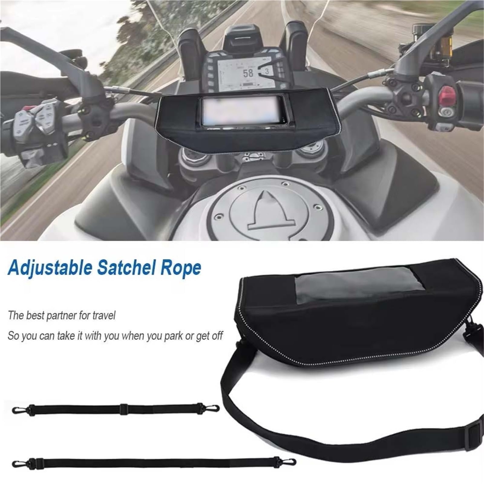 pour CB300R Cb300r Sacoche À Outils Moto, Étanche Et Anti-poussière, Pratique pour Le Voyage, Idéale pour Guidon