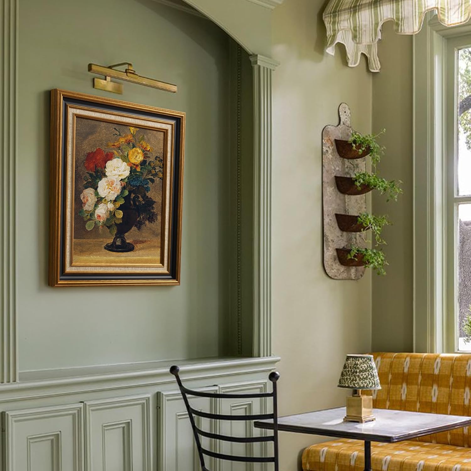 Canvas Frame with Liner for 18x24 Art Prints Oil Paintings, 2.6" Wide DIY Open Back Wall Frames for Landscape Family Animal Memorial Portraits, No Glass & Backing (Black Gold)