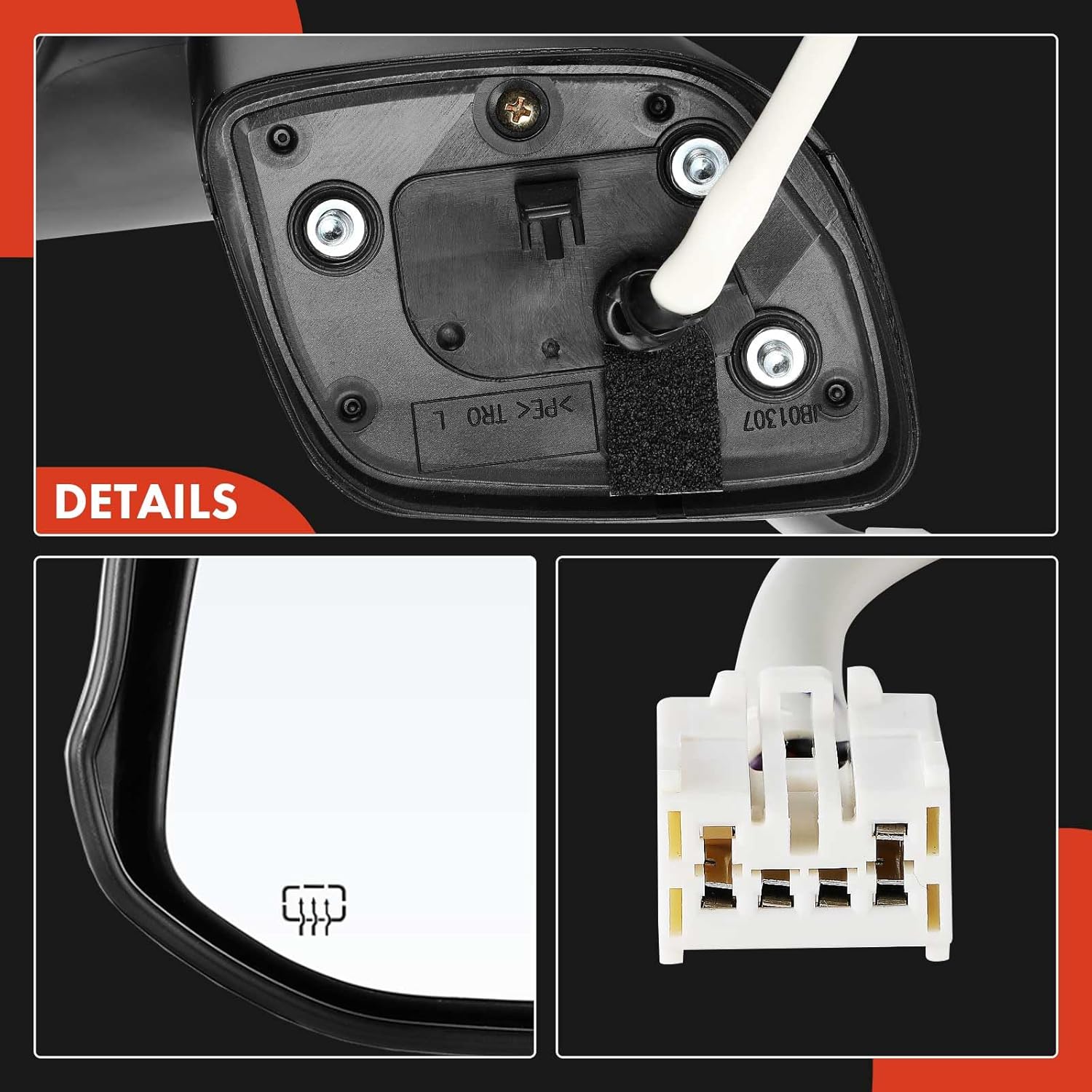 A-Premium Driver Side Power Door Mirror Compatible with Honda Civic 2012-2013 - Heated Manual Folding Black Outside Rear View Mirror