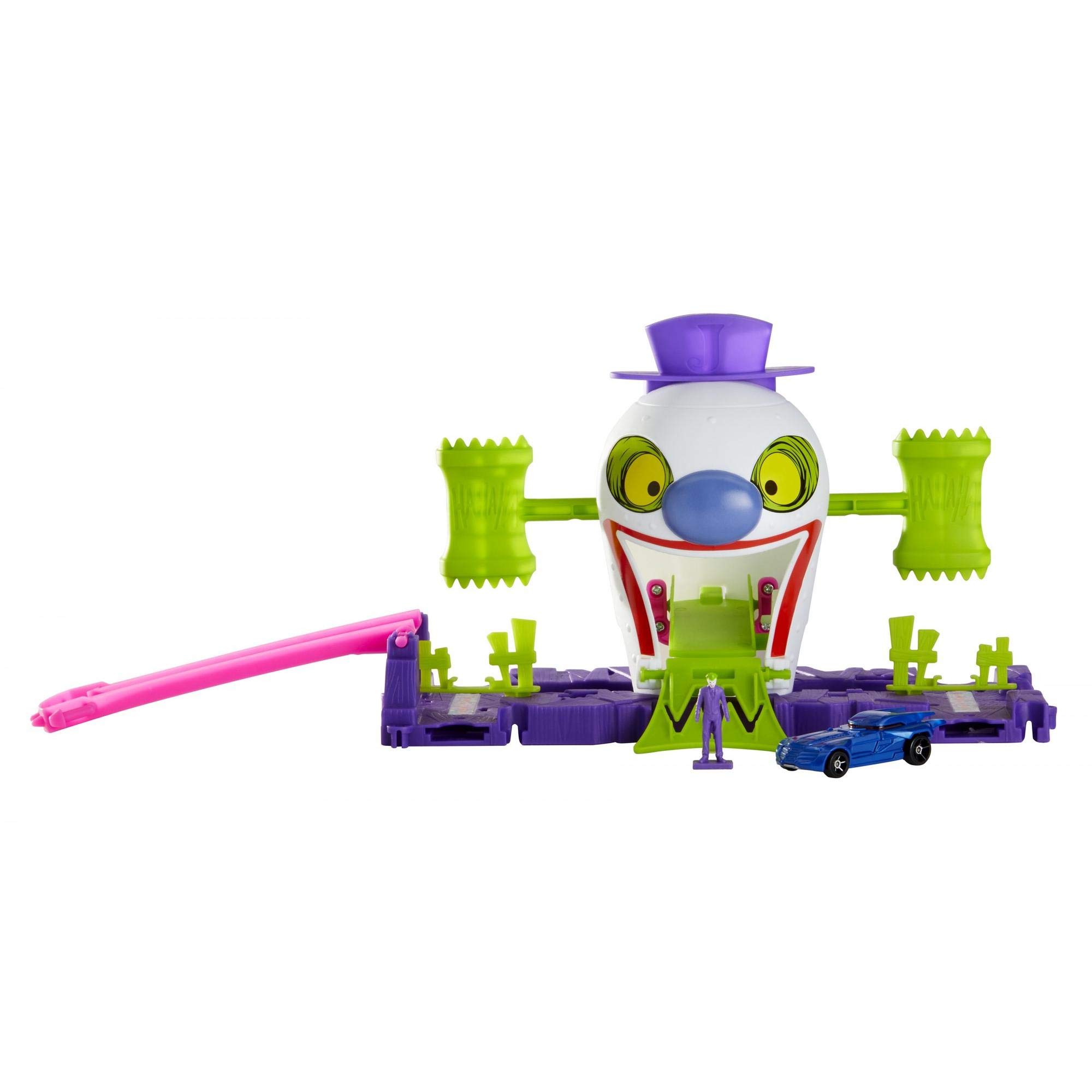 Hot Wheels Funhouse Villain Joker Play Set Bundled with Mini