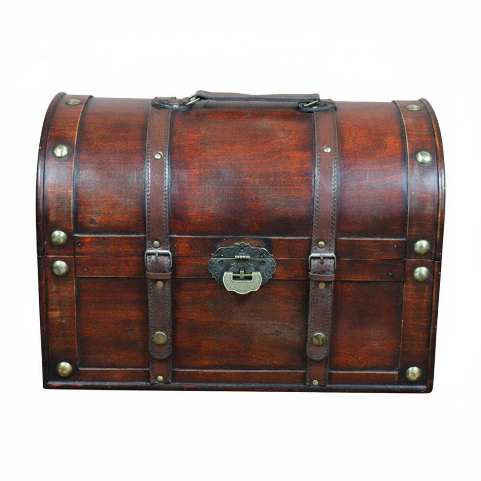 Faux Rosewood Storage Chest Curved Old-World Trunk Storage Box-Grain Texture Wooden Trunk 30-16-16cm Modified Lock Red|Home & Garden| Furniture| Trunks & Chests-image-29