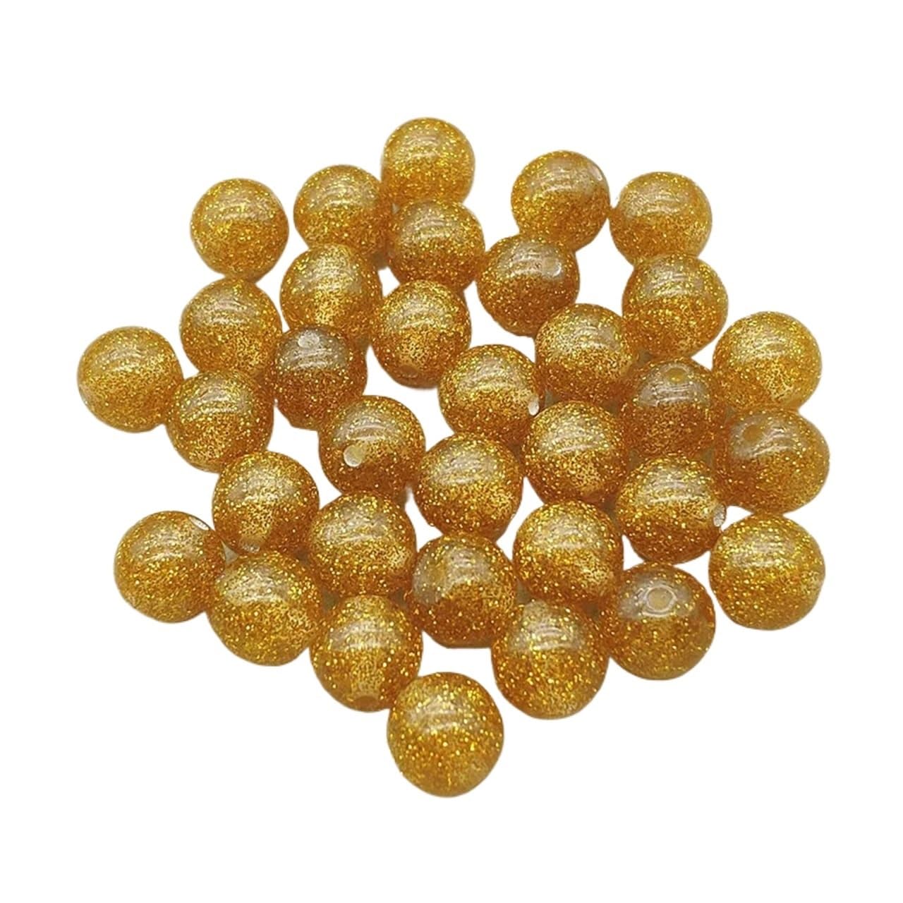 500 sztuk/12mm 200 sztuk/16mm proszek żywiczny okrągły kształt koraliki do ręcznie robionej bransoletki/naszyjnik DIY części. Elementy jubilerskie(Gold color,16mm 200pcs)