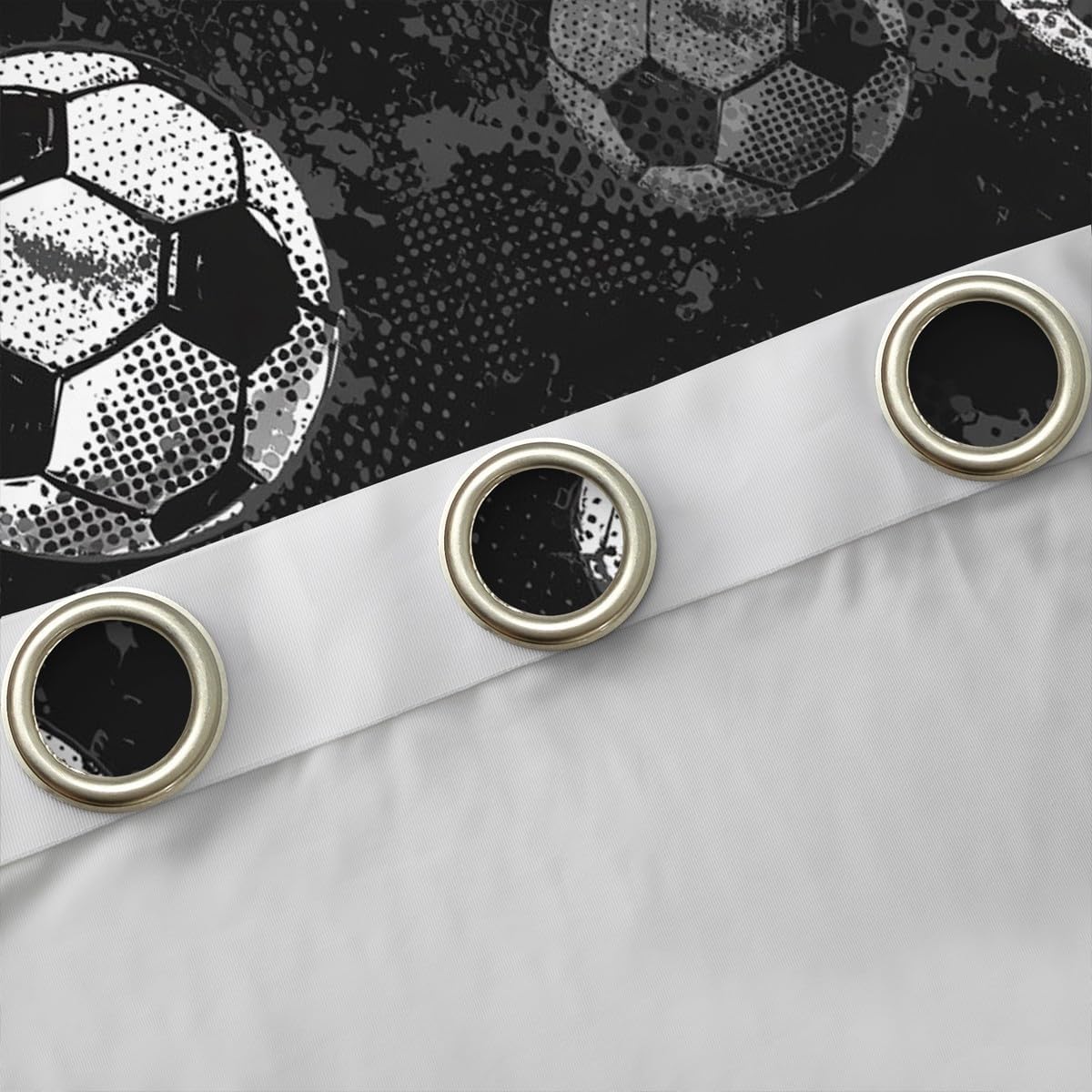 Erosebridal Soccer Blackout Curtains Football Curtains for Boys Sports Curtains & Drapes 104Wx63L Ball Game Themed Room Decor Girls Teens Gray Black Window Treatments Luxury for Bedroom Aesthetic