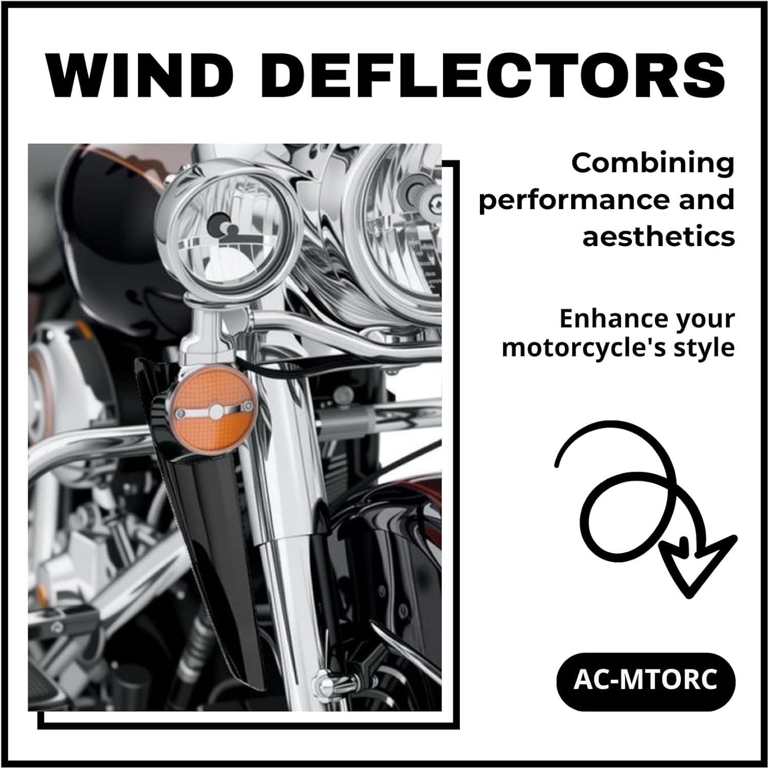 Front Fork Mount Wind Deflectors Windshield for Harley Touring Road King Street Glide Electra Glide FLHT FLHR FLHX 1995-2022 (Black)