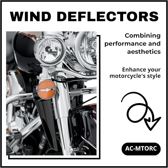Front Fork Mount Wind Deflectors Windshield for Harley Touring Road King Street Glide Electra Glide FLHT FLHR FLHX 1995-2022 (Black)