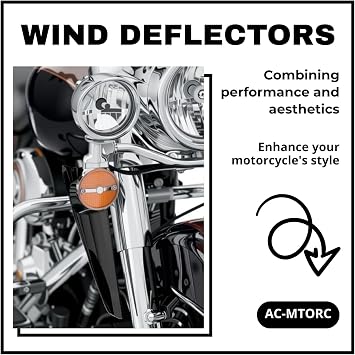 Front Fork Mount Wind Deflectors Windshield for Harley Touring Road King Street Glide Electra Glide FLHT FLHR FLHX 1995-2022 (Black)