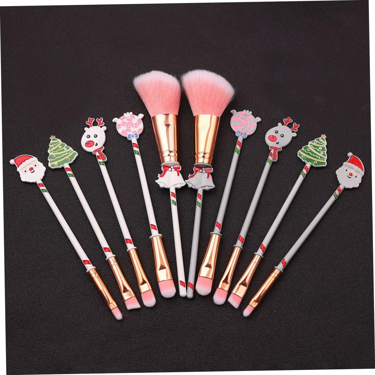 ABOOFAN 18 Stk Weihnachtsbürsten Weihnachtliches Rouge Concealer Pinsel Bürste Für Weihnachtsgrundierung Erröten Mineralische Bürste Lippe Reisen Weiß Werkzeug Weihnachten