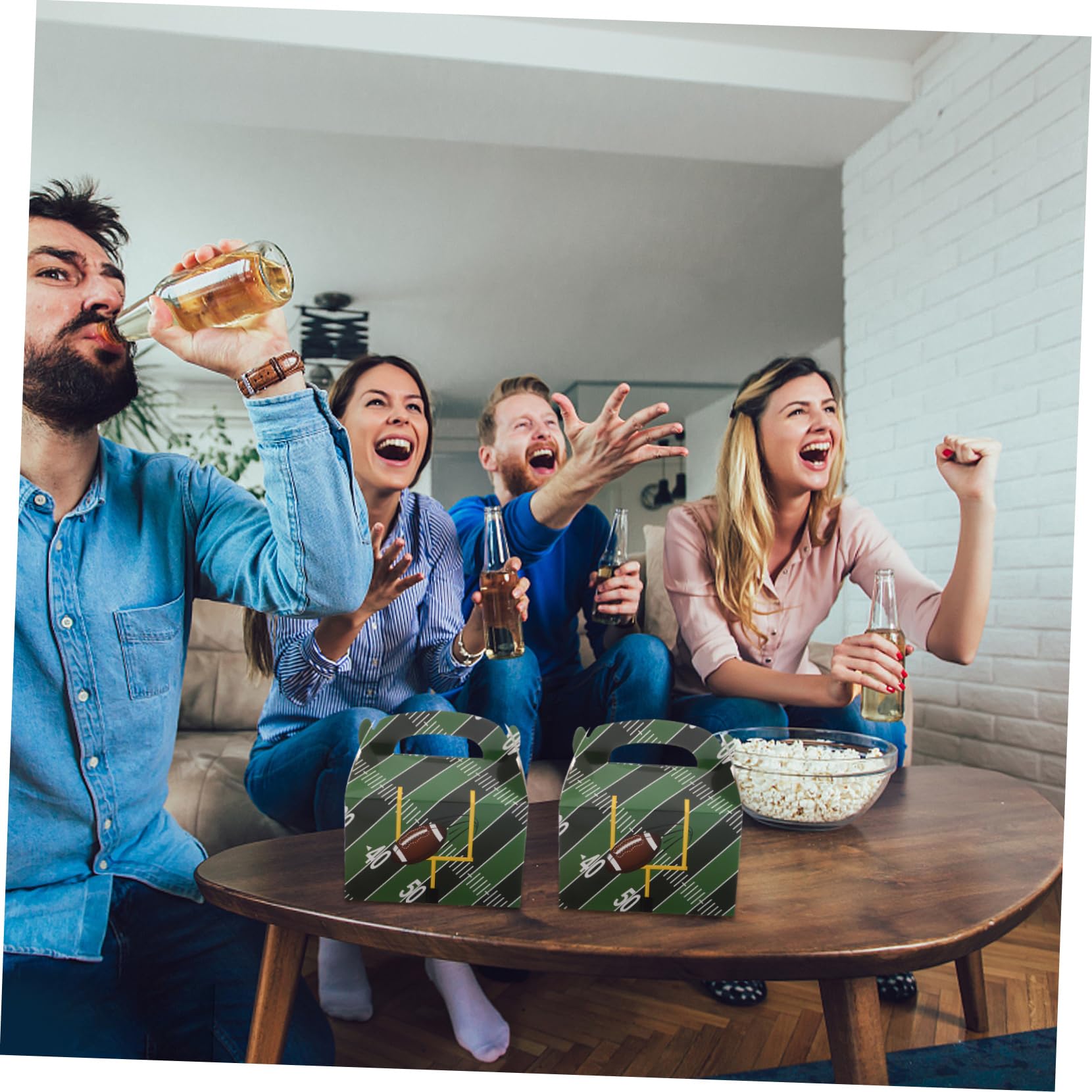 BESTOYARD 50 Pezzi Scatole Feste Tema Calcio Contenitori Snack per Compleanni Sportivi Decorazioni per Celebrazioni per Dolci e Snack