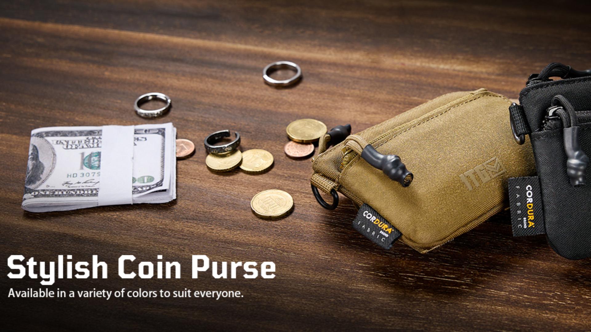 Coin Purse for Men, 500D CORDURA Slim Minimalist Wallet, Small