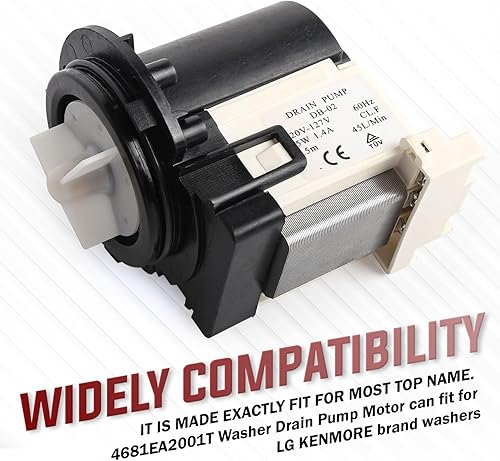 Miniatura 2 de Seentech - Motor de bomba de drenaje para lavadora LG 4681EA2001T, compatible con lavadoras LG Kenmore de Seentech - Reemplaza los números de pieza