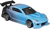 Hot Wheels Mazda RX-8 car - Fast and Frious women - model casting scale 1:64 - length 7 cm, HRW37, black sky blue