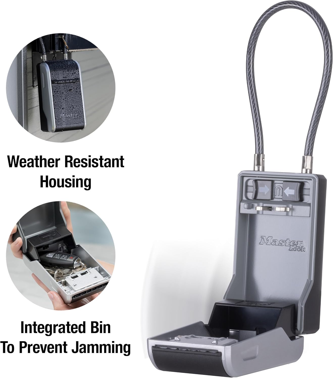 Master Lock High Capacity Key Lockbox, Combination Dial, Removable Cable
