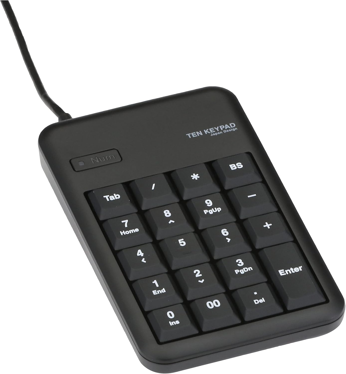 Elecom Wired 10-Key Board Small Membrane Heavy Duty USB Hub with TK – tcm014 Series , blk