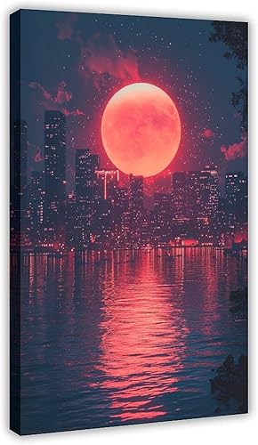 XAHOR Synthwave Neon Poster  80s Retro Futurism Vaporwave Aesthetic Wall Decor Canvas Art Poster And Wall Art Picture Print Modern Family Bedroom