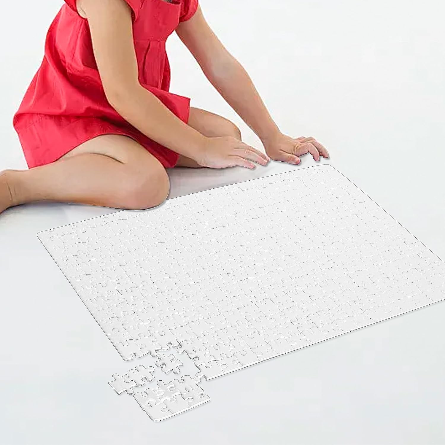 MOUYAT 15 Sheets 4500 Pieces Sublimation Blank Puzzle Jigsaw Puzzles, White DIY Heat Press Blank Puzzle for Sublimation, Weeding Invite, Decorating, Crafts Projects - Image 10