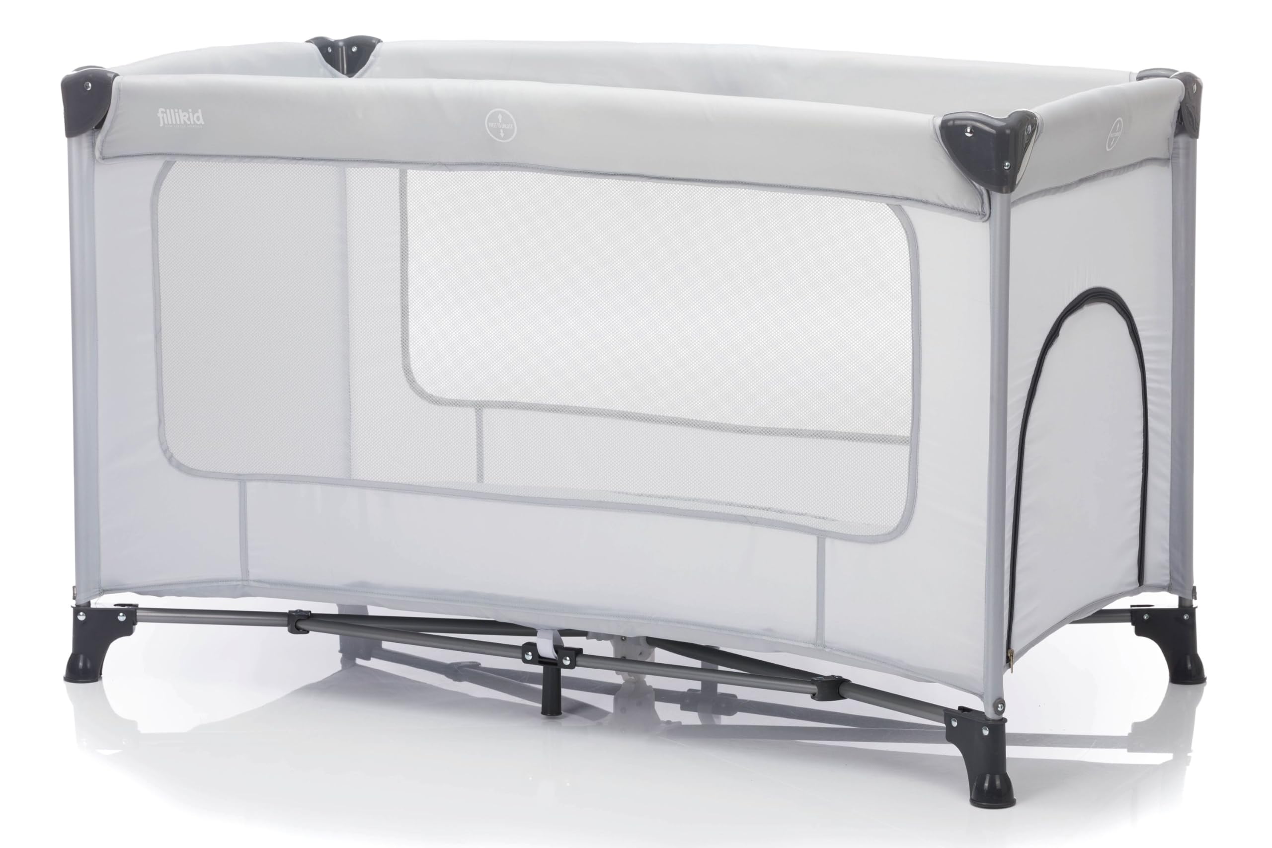 Fillikid Baby Reisebett 60x120cm Nizza Exklusiv | Von Geburt bis 25 Monate (15kg), inkl. Transporttasche & Matratze, kompakte Maße