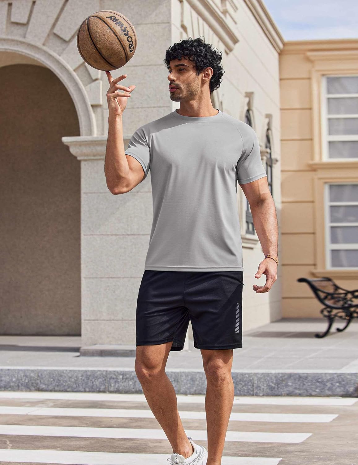 COOFANDY Mens Swim Shirt UPF 50+ Sun Protection Rash Guard Cooling Shirts Short Sleeve Athletic Quick Dry Summer Beach Shirts - Image 3